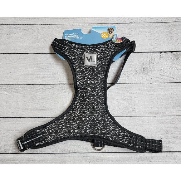 Vibrant Life Flex Knit Dog Harness Reflective Black And White Size XL - Picture 1 of 8